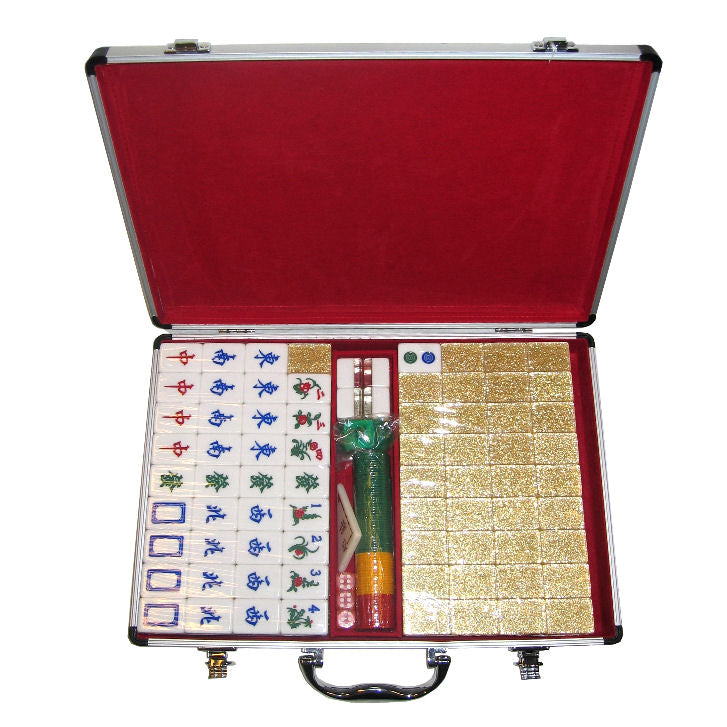 7' 水晶麻将牌金属盒装/7.0' Crystal Glitter Mahjong with Metal Case