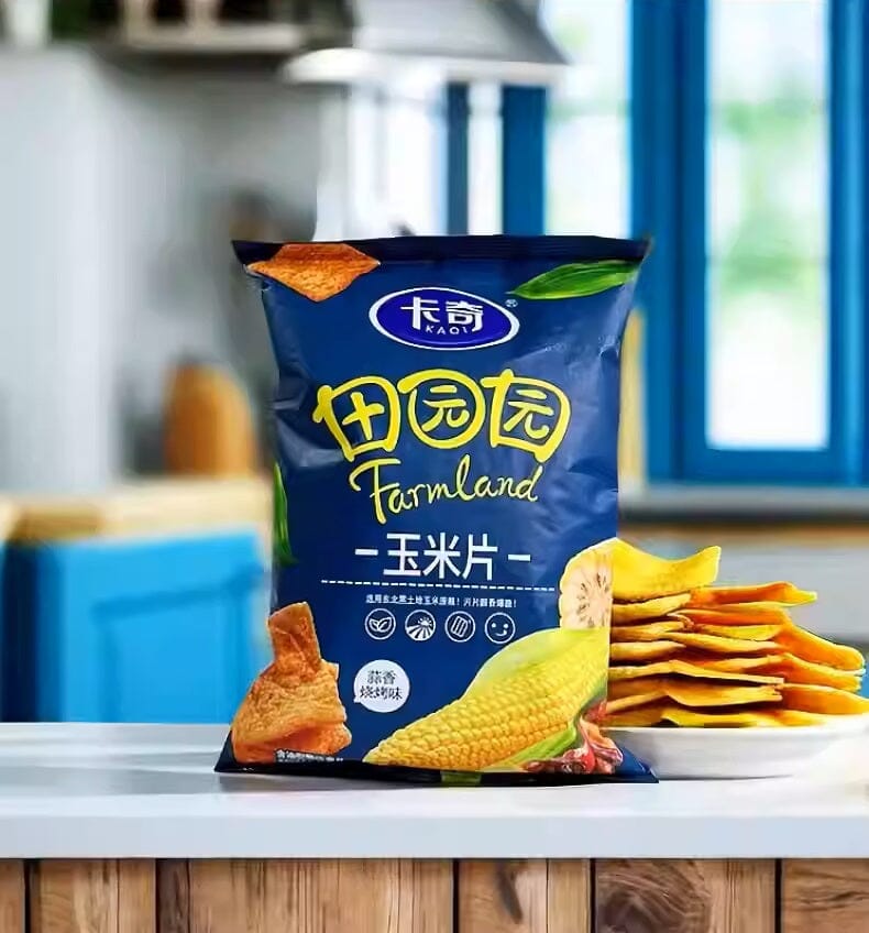 卡奇田园 园玉米片 蒜香烧烤味150克 /Mais Chips Knoblauch-BBQ-geschmack 150g Farmland KAQI