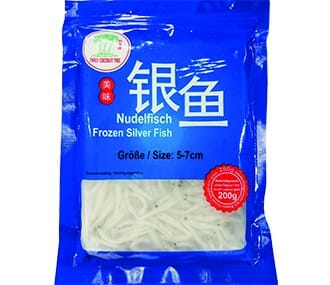 冰冻-Tiefgefroren! 椰树牌 银鱼 250克 /Nudelfisch roh 5-7cm 20% glasiert 250g TCT