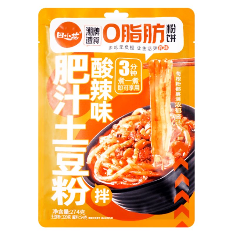 田小花 0脂肪肥汁土豆粉 酸辣味 274克 /Instant Kartoffel Nudeln Sauerscharf 329g TianXiaoHua