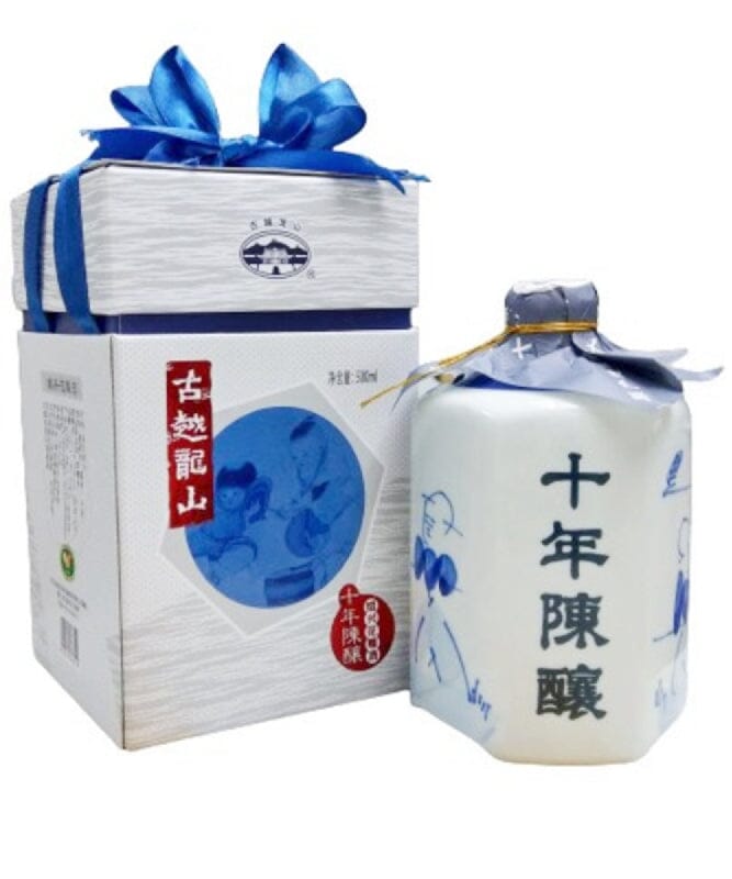 古越龙山 十年陈酿 花雕酒 六角瓷瓶 15度 500毫升 /Shaohsing Huatiao Wein 10 Jahr 15% Vol. 500ml