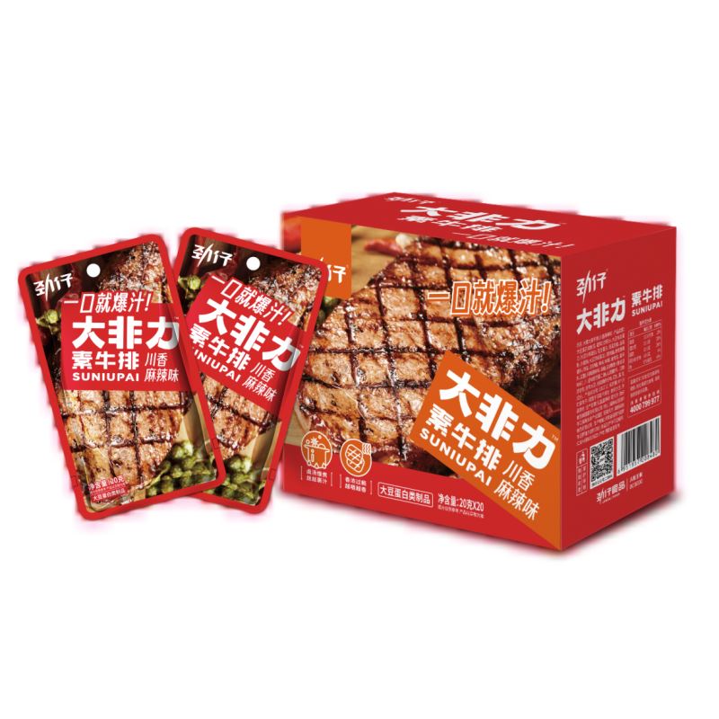 劲仔 大非力素牛排 川香麻辣味 20g /Tofu Steak mit würzige Rindfleisch 20g JZ