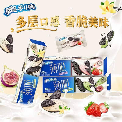 奥利奥 薄脆 酸甜草莓味 95克 /Sandwich Keks Dünne Erdbeere Geschmack 95g OREO