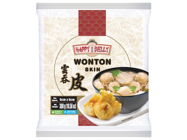 冰冻-Tiefgefroren! 家乐宝 云吞皮 9cm 300克 /Teigblätter für Wantan 9 cm 300g Happy Belly