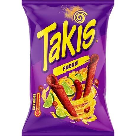 塔基斯 玉米薯片 辣椒胡椒柠檬味 100克 /TAKIS Maissnack Chili & Limette Fuego 100g