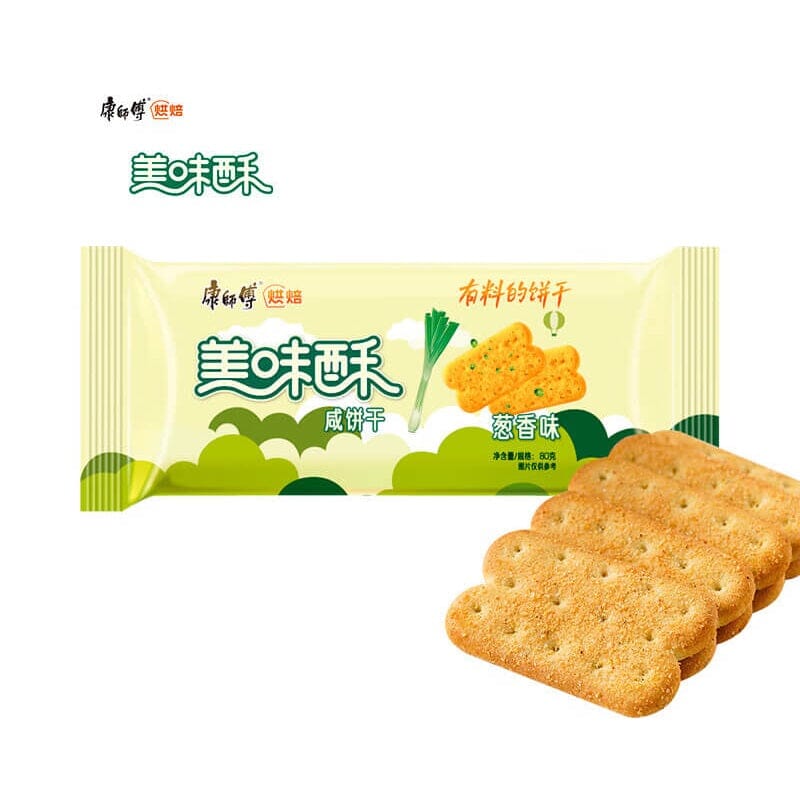 康师傅 美味酥咸饼干 点点葱香味 80克 /Cracker Lauchzwiebelgeschmack 80g MASTER KUNG