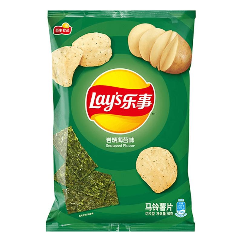 百事食品 乐事薯片 岩烧海苔味 70克 /Kartoffelchip Seegrasgeschmack 70g Lays