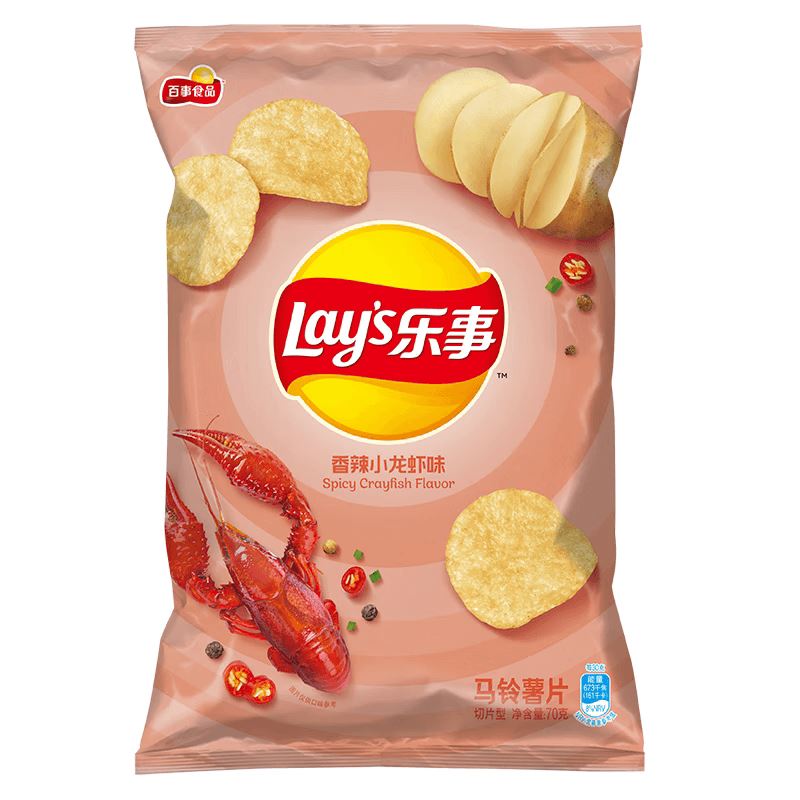 百事食品 乐事薯片 小龙虾味 70克 /Kartoffelchip Louisianakrebsgeschmack 70g Lays