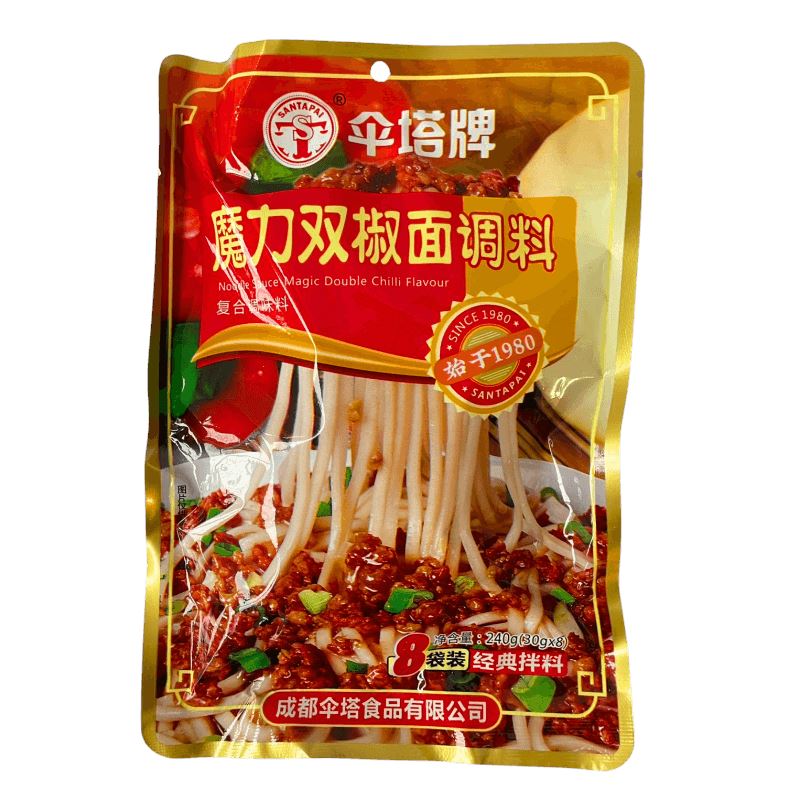 伞塔牌 魔力双椒面调料 8份装/ Nudelnsoße mit Zwei Sorten Chili 8*30g SanTaPai