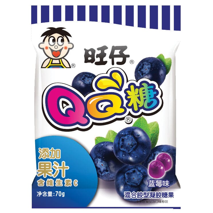 旺仔 QQ糖 蓝莓味 70克 /QQ Gummie Blaubeeregeschmack WANGZAI 70g