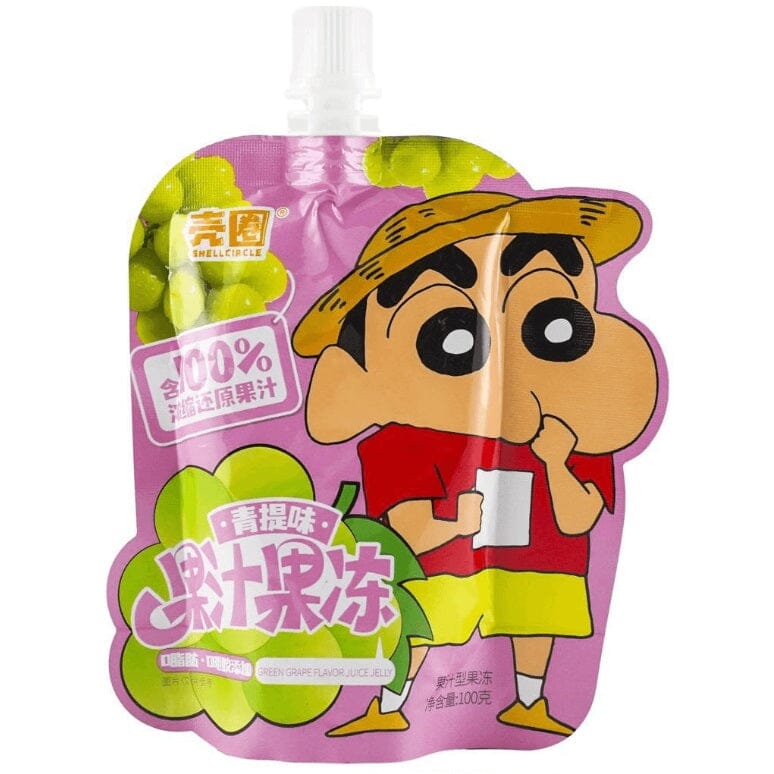 壳圈 蜡笔小新联名 果汁果冻 青提味 100克 /Jelly grüne Trauben Geschmack Crayon Shin chan 100g KEQUAN