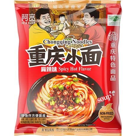 白家 阿宽重庆小面 麻辣味 100克 /Instantnudelnsuppe Chongqing Art Scharf Würzig 100g BAIJIA