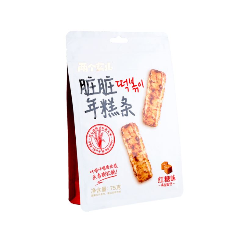 两个女儿 脏脏年糕条 红糖味 75克 /Reiskuchen Snack mit braunem Zucker 75g