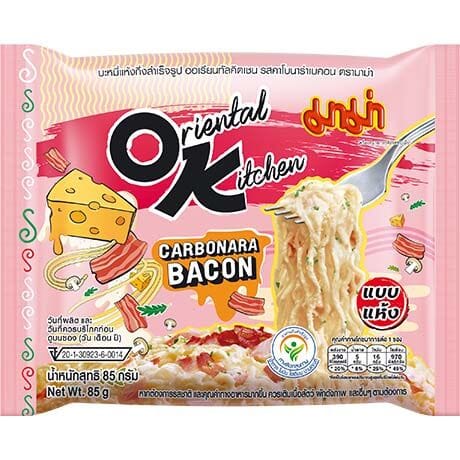 妈妈牌 东方风味方便面 奶油味干拌面 85克 /Instantnudeln Carbonara Bacon Oriental Kitchen 85g MAMA