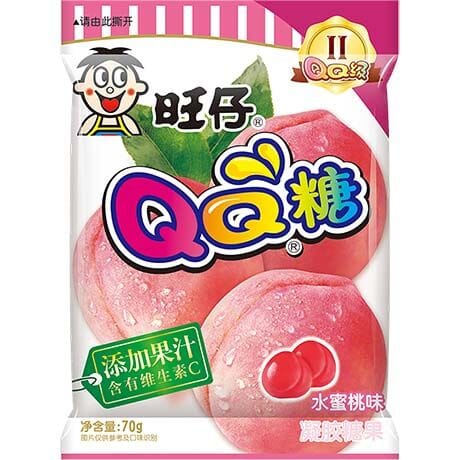 旺仔 QQ糖 水蜜桃味 70克 /QQ Gummy Fruchtgummi Pfirsich 70g WANT WANT