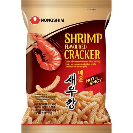 农心 韩国辣鲜虾条 辣 75克 /Kräcker mit Garnelen Geschmack Scharf 75g NONGSHIM