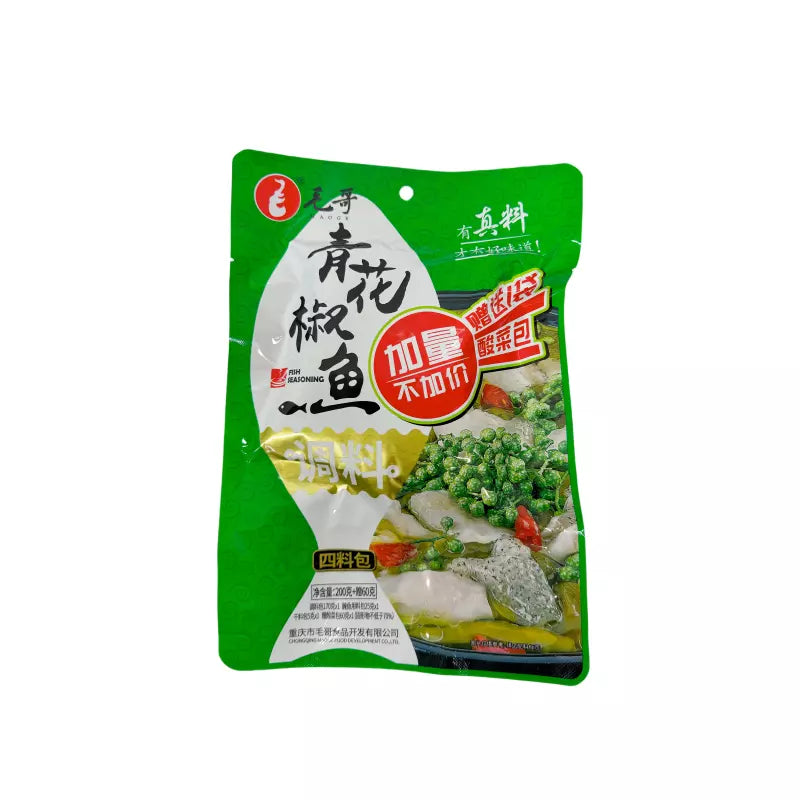 毛哥 青花椒鱼 调料 四料包 260克 /Würzsoße Kochsoße mit grün Sichuanpfeffersauce für Fisch 260g MaoGe