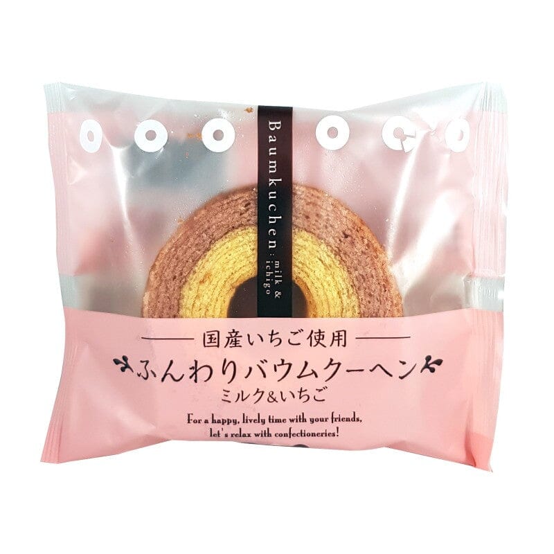 日本年轮蛋糕 草莓味 双层烘焙 60克 /Baumkuchen Erdbeer Geschmack TAIYO FOOD 60g