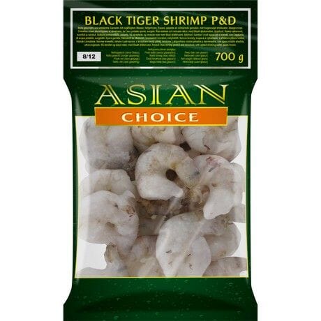 冰冻-Tiefgefroren! 亚洲精选 黑虎虾虾仁 8-12 1公斤 /Rohe geschälte und entdarmte Black Tiger Garnelen 1kg Gr. 8-12 ASIAN CHOICE