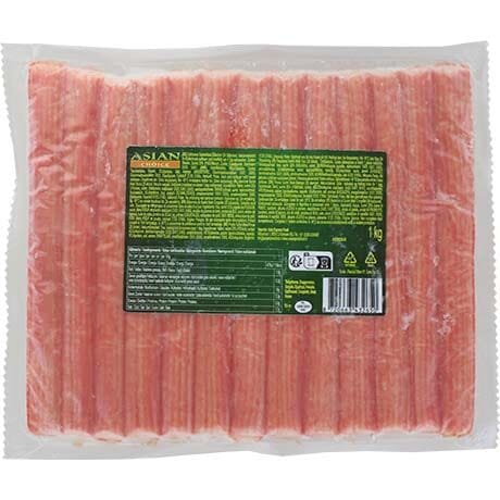 冰冻-Tiefgefroren! 亚洲精选 蟹足棒 18厘米长蟹肉棒 1公斤 /Surimi Krebsfleischimitat Krabbensticks Hosomaki 18cm 1kg ASIAN CHOICE