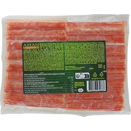 冰冻-Tiefgefroren! 亚洲精选 蟹足棒 蟹肉棒 500克 / Surimi Krabben Partystix 500g ASIAN CHOICE