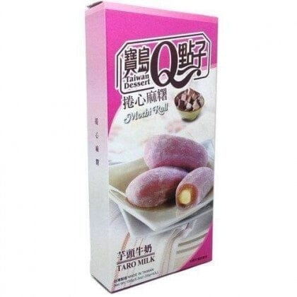 宝岛Q点子 卷心麻糬 芋头牛奶 150克 /Mochi Roll mit Taro Milch Geschmack 150g TW