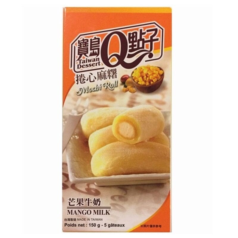 宝岛Q点子 卷心麻糬 芒果牛奶 150克 /Mochi Roll mit Mango Milch Geschmack 150g TW