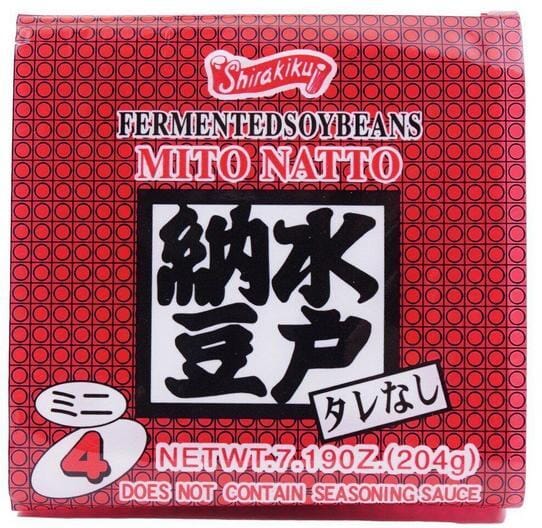 冰冻-Tiefgefroren! 日本小粒水户纳豆 51g*4 / Mito Natto Sojabohnen klein fermentiert mit Senf 51g*4 SHIRAKIKU