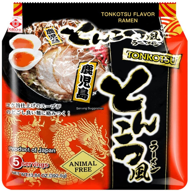 鹿儿岛 辣味豚骨拉面 五连包 /AF Kara Tonkotsu Ramen vegan hot 78.5g*5 Higashimaru