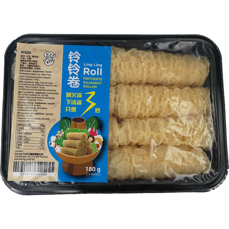 乐乐厨 铃铃卷 响铃卷 180克 /Frittierte Sojahaut Rollen 180g