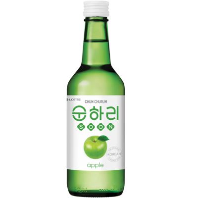 韩国烧酒 初饮初乐 苹果味烧酒 350毫升/Südkorea Soju Chum Churum Apple 12% vol 350ml LOTTE
