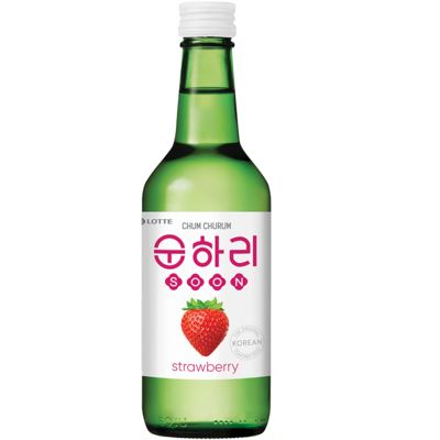 韩国烧酒 初饮初乐 草莓味烧酒 350毫升/Südkorea Soju Chum Churum Erdbeere 12% vol 350ml LOTTE