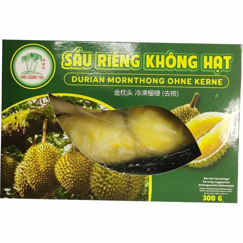 冰冻-Tiefgefroren! 棷树牌 金枕头 冷冻榴莲 去核 300克/ Durian Monthong ohne Kerne 300g