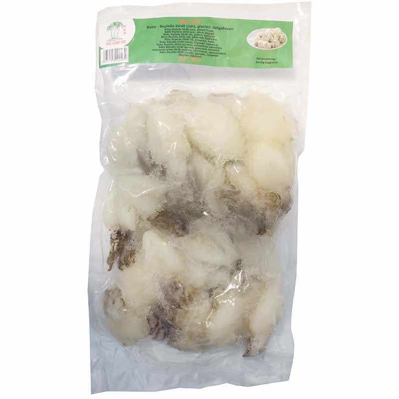 冰冻-Tiefgefroren 椰树牌 墨鱼仔 1公斤 /Baby Sepiella 20-40 roh 25% Glasur TCT 1kg