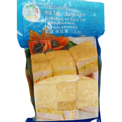 冰冻-Tiefgefroren! 椰树牌 泰国鱼豆腐 三文治 200克 /Fisch Tofu Sandwich Fischwürfel 200g TCT