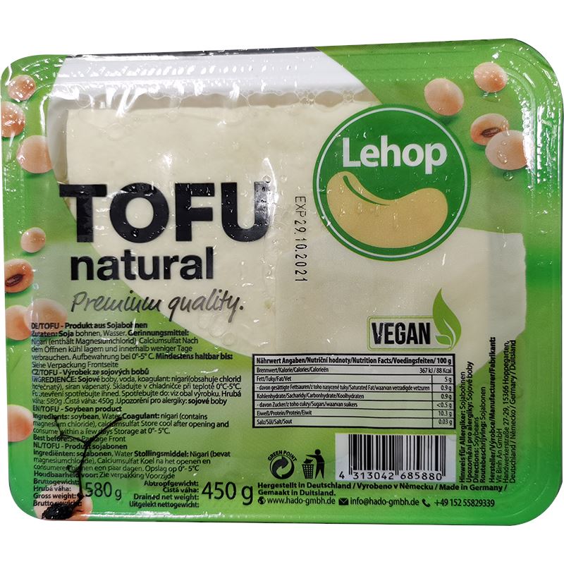 -Nicht zum Versand- Lehop 豆腐 盒装 450克| Lehop natural Tofu in Verpackung Stück 450g