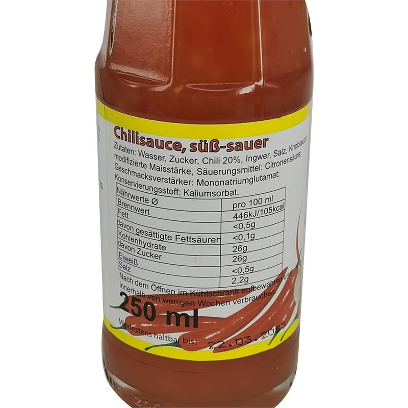 越南 酸甜辣酱 250毫升 /Chilisauce süß-sauer 250ml CHOLIMEX