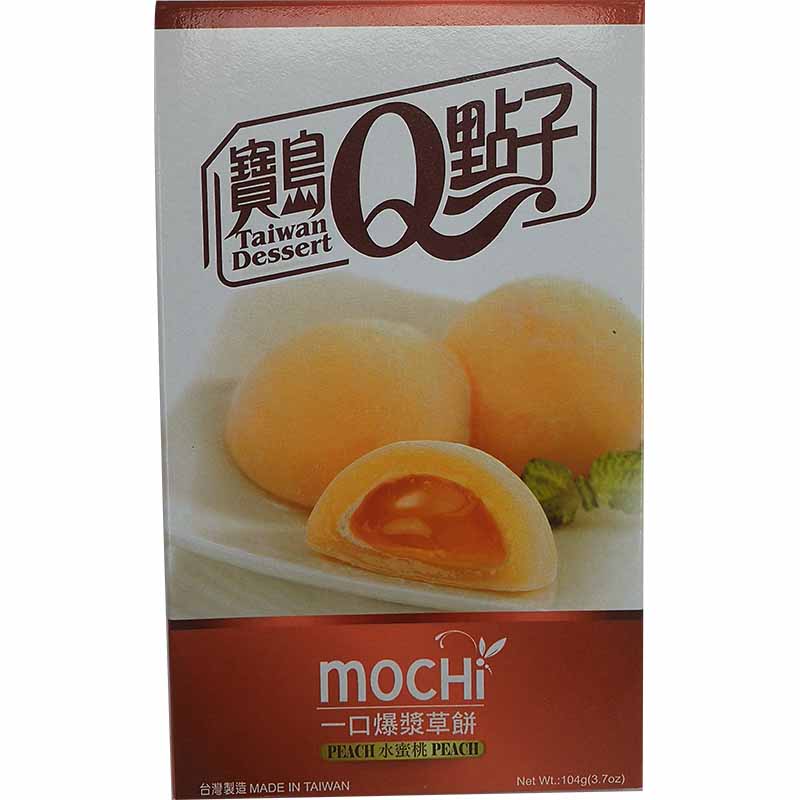 宝岛Q点子 一口爆浆草饼 水蜜桃口味 104克 / Mochi mit Pfirsichgeschmack 104g TW