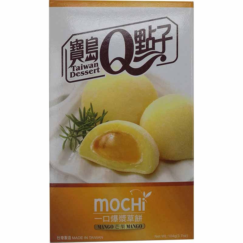 宝岛Q点子 一口爆浆草饼 芒果口味 104克 /Mochi mit Mangogeschmack 104g TW