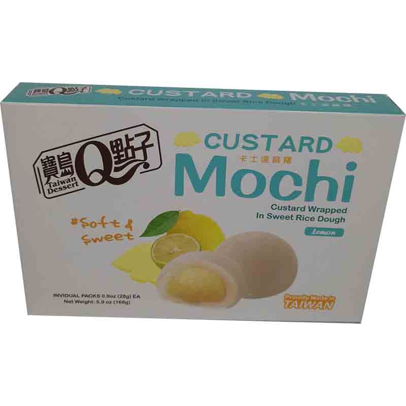 宝岛Q点子 卡士达麻糬 柠檬168克/Custard Mochi Lemon Geschmack 168g TW