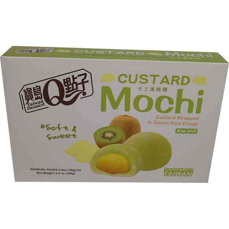 宝岛Q点子 卡士达麻糬 奇异果168克/Custard Mochi Kiwi Geschmack 168g TW