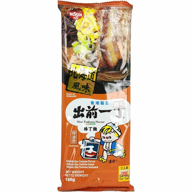 出前一丁 味噌猪骨汤味 棒丁面 175克 /Demea Ramen Bar Nudel Hokkaido Miso Tonkotsu Geschmack 175g NISSIN