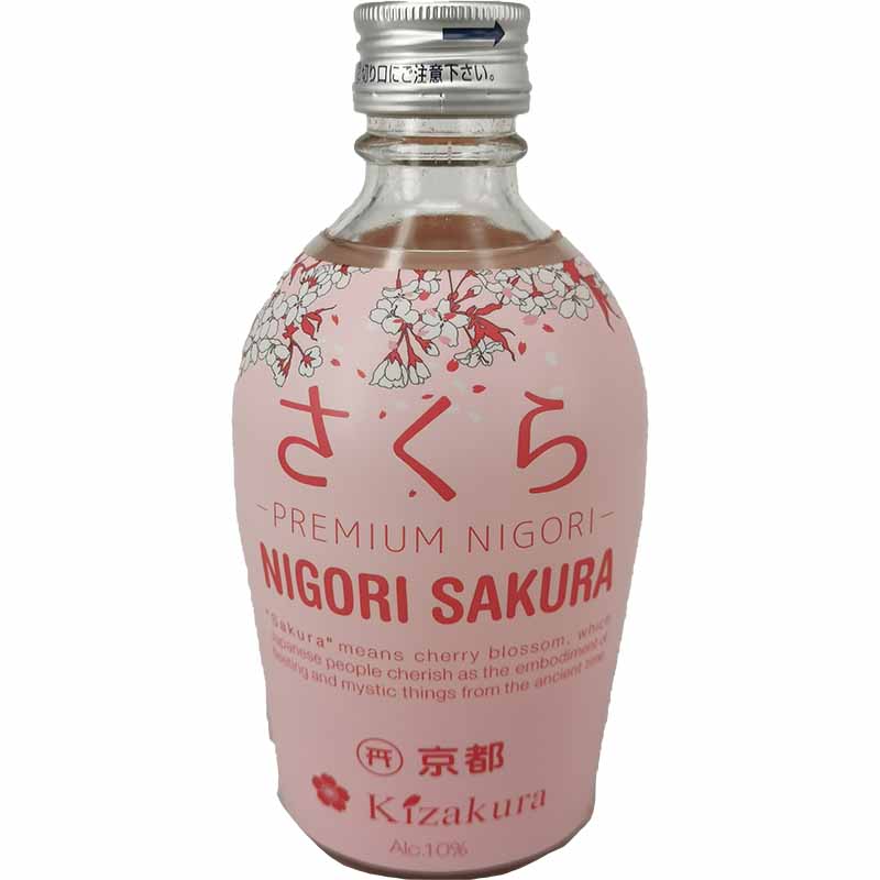 KIZAKURA樱花味清酒 300毫升 /Nigori Sake ungefilterter Sake Kirschblütengeschmack 10% Vol. 300ml