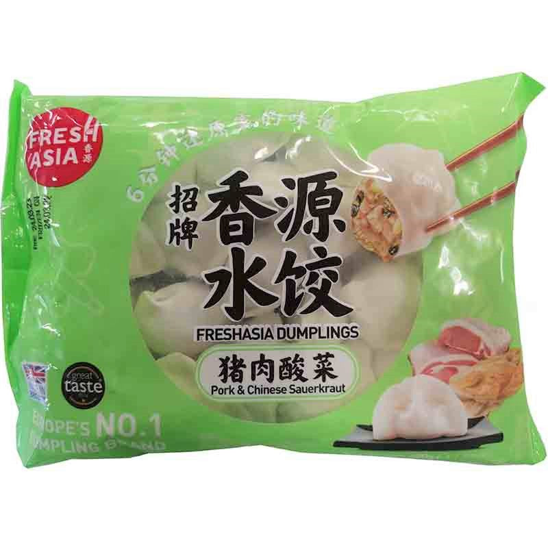 冰冻-Tiefgefroren! 香源 猪肉酸菜水饺 / Teigtaschen mit schweinefleisch und Sauerkräut 400g FRESHASIA