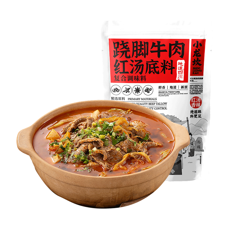 小龙坎 翘脚牛肉红汤底料/Fertigsoße für Rinderfleisch mit Chiliöl 166g XIAOLONGKAN