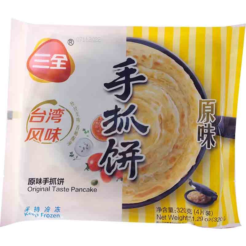 冰冻-Tiefgefroren! 三全 原味手抓饼 千丝抓饼 320克 /Pfannkuchen Original 320g SANQUAN