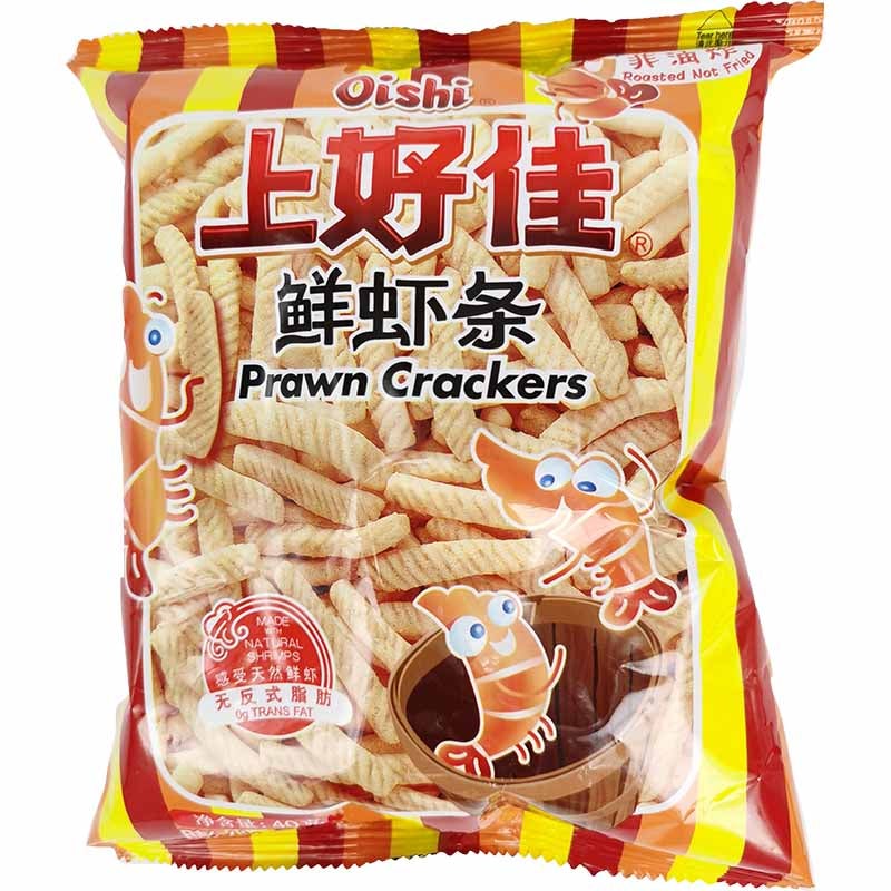 上好佳 鲜虾条 非油炸 40克 /Krabbenchip Streifen 40g OISHI