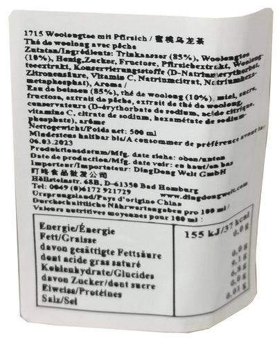 康师傅 蜜桃乌龙茶 500毫升 /Getränke mit Woolongtee u. Pfirsch 500ml MASTER KUNG