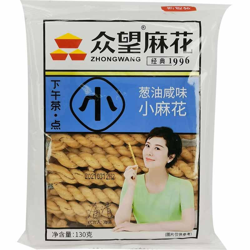 众望 小麻花 葱油咸味 112克 /Weizenmehlgebäck MaHua Schalotten Geschmack 112g ZhongWang