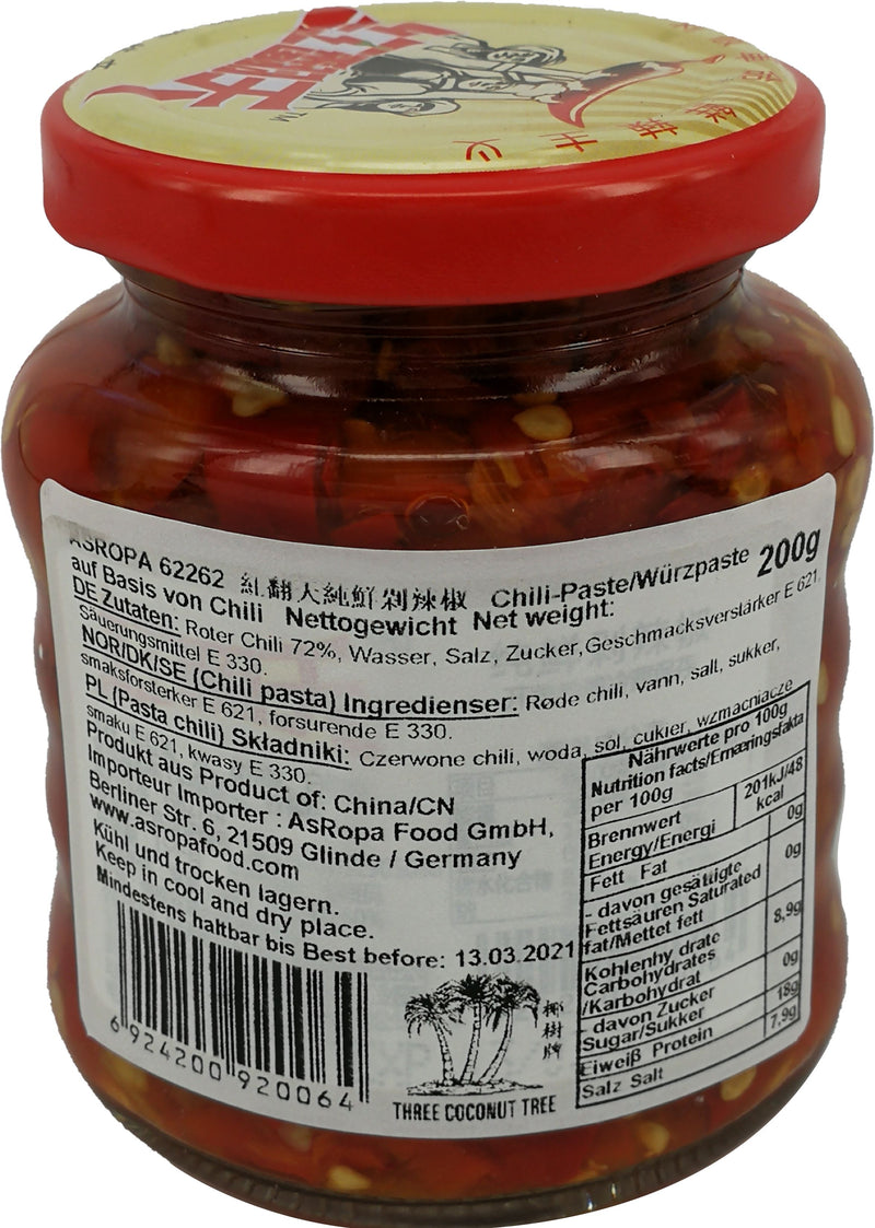 红翻天 纯鲜剁辣椒 200克/Eingelegtes Paprika Chili 200g HFT
